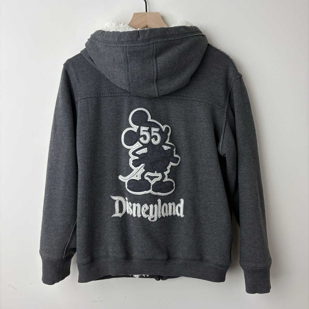 Disney Parks Authentic Mickey Mouse 55 Disneyland Hoodie Adult XL Sherpa Lining
